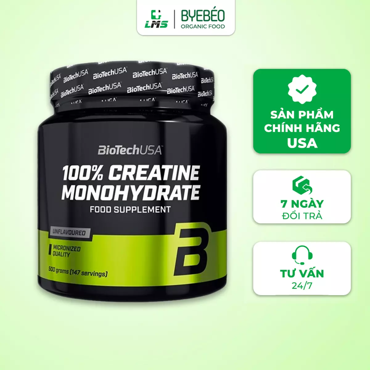 bổ sung năng lượng Creatine Monohydrate Biotech 1